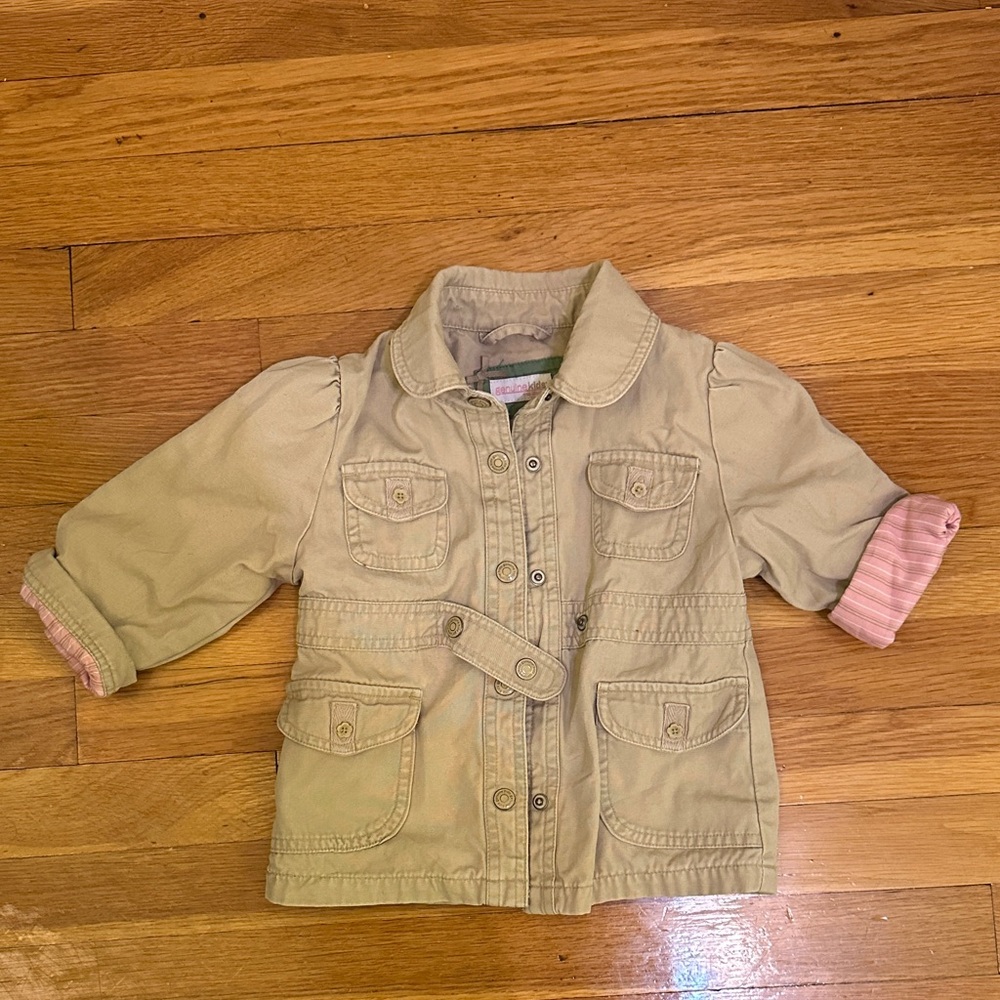 OshKosh B'gosh Tan Jean Jacket with Pink Accents